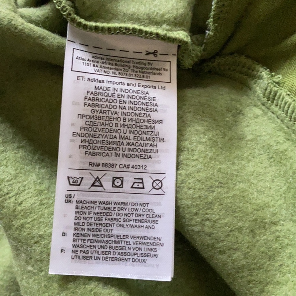 adidas Pullover Hoodie Olive Green Sweatshirt Sz M - Picture 8 of 8
